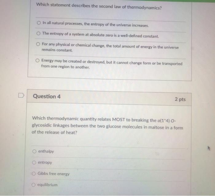 Solved Which statement describes the second law of | Chegg.com