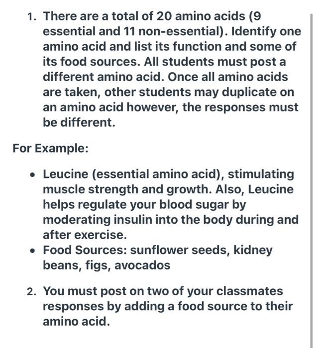 amino acids examples food