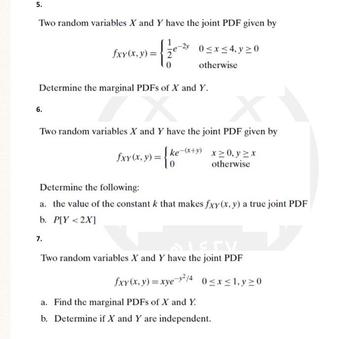 Solved Two Random Variables X And Y Have The Joint PDF Given | Chegg.com