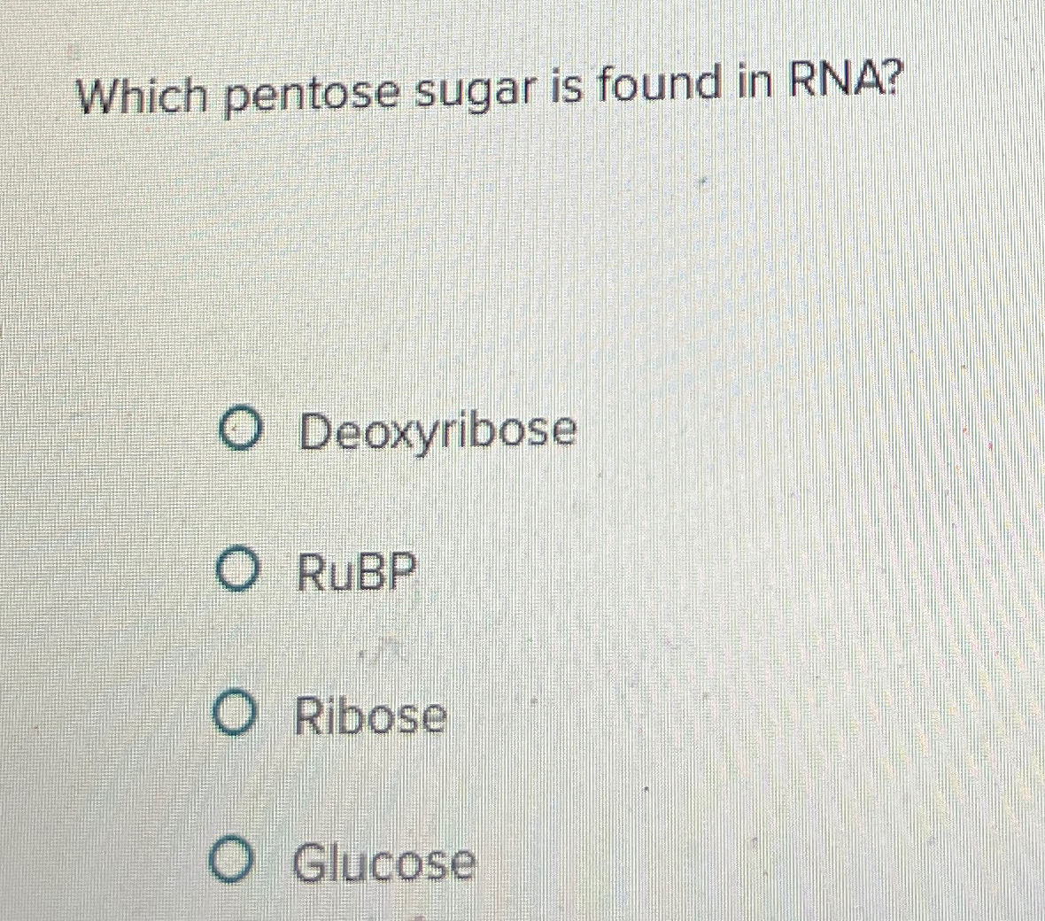 Solved Which Pentose Sugar Is Found In