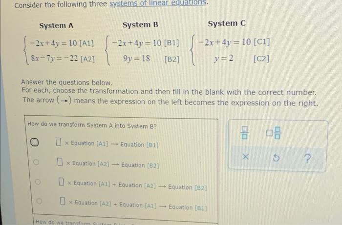 Solved Consider the following three systems of linear | Chegg.com
