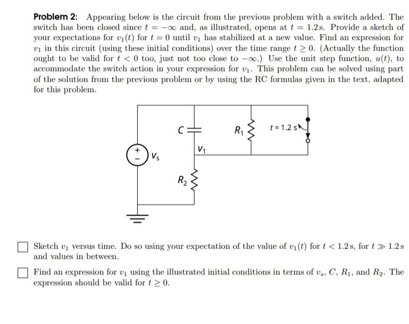 Solved Problem 2: Appearing below is the circuit from the | Chegg.com