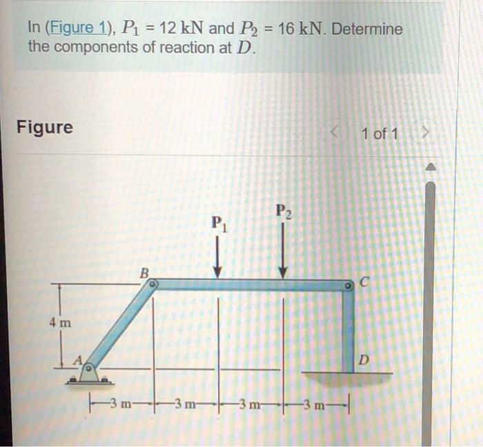 Solved In (Figure 1), P1=12kN and P2=16kN. Determine the | Chegg.com