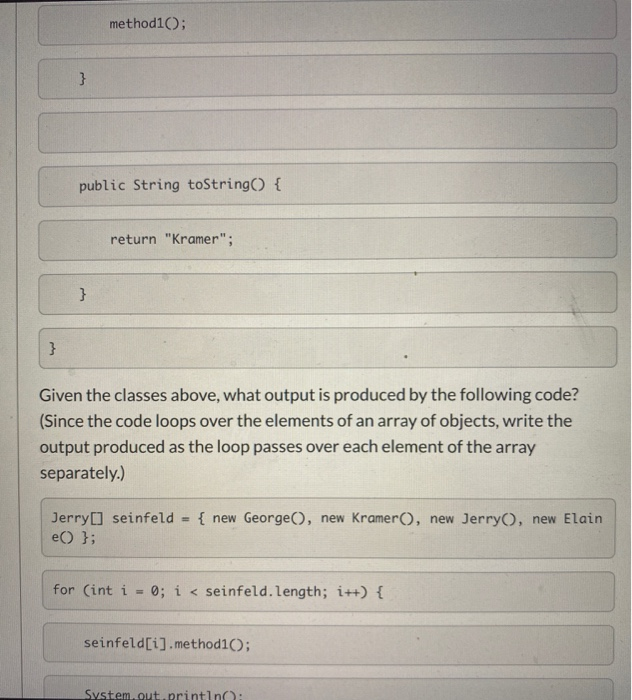 Assume that the following classes have been defined: | Chegg.com