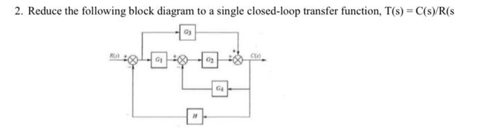 Solved 2. Reduce the following block diagram to a single | Chegg.com