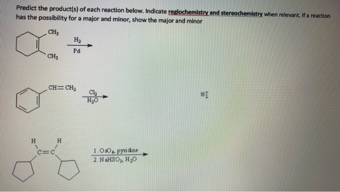 Solved Predict The Products Of Each Reaction Below 3700