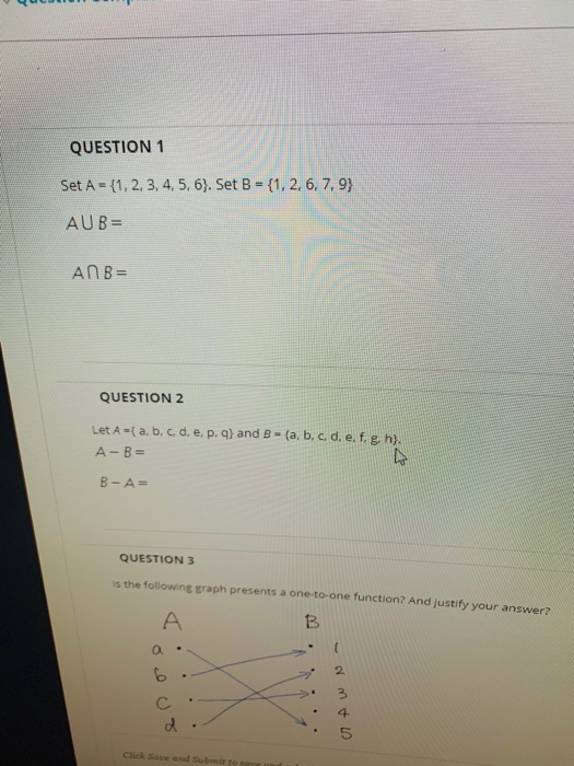 Solved QUESTION 1 Set A = {1, 2, 3, 4, 5, 6). Set B = | Chegg.com