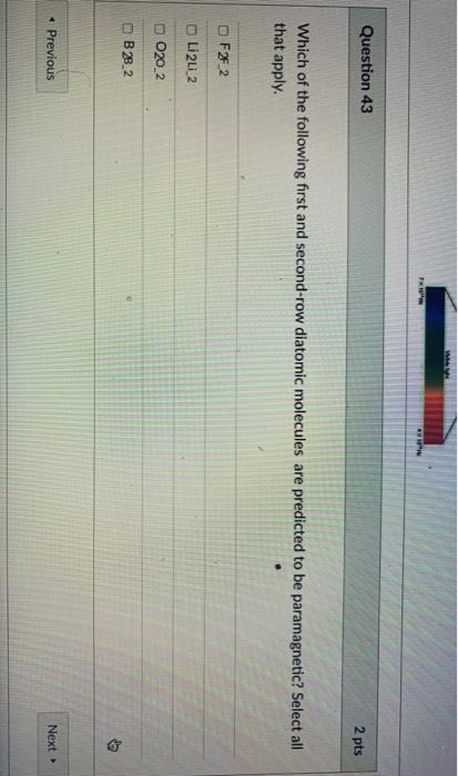 Solved WITH Question 43 2 pts Which of the following first | Chegg.com