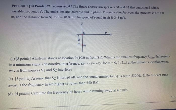 Solved Problem 1 [14 Points] Show your work! The figure | Chegg.com