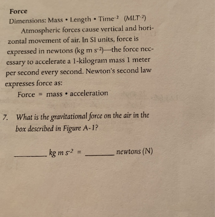 Solved Force Dimensions Mass • Length • Time2 (MLT2)