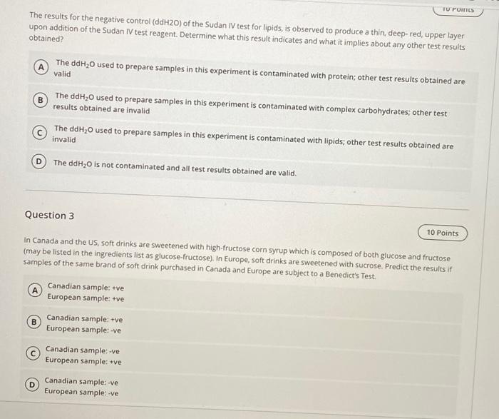 Solved TU POM The results for the negative control (ddH20) | Chegg.com
