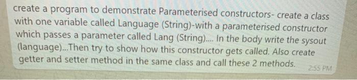 Solved create a program to demonstrate Parameterised | Chegg.com