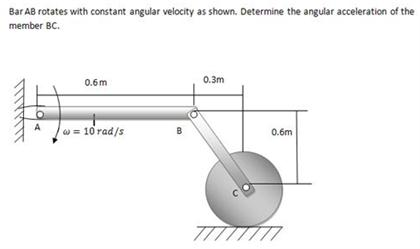 Bar AB rotates with constant angular velocity as | Chegg.com