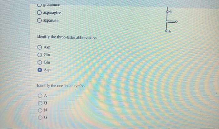 Solved The structure of an amino acid is shown. Identify the | Chegg.com