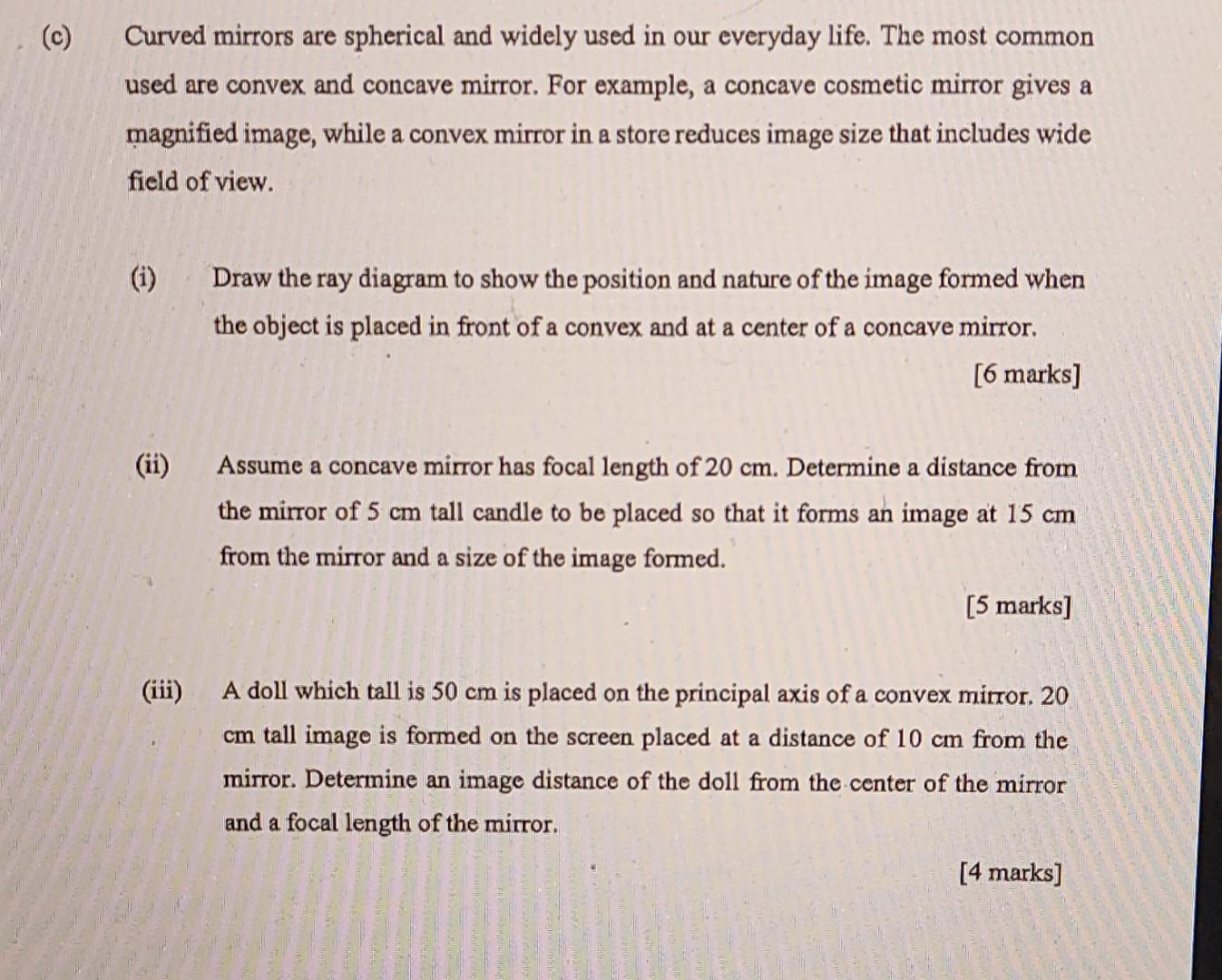 concave and convex mirror uses