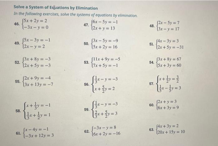 solve a system of equations by elimination