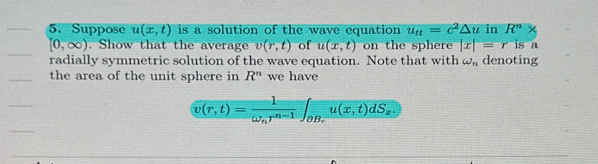 Solved Suppose u(x,t) ﻿is a solution of the wave equation | Chegg.com