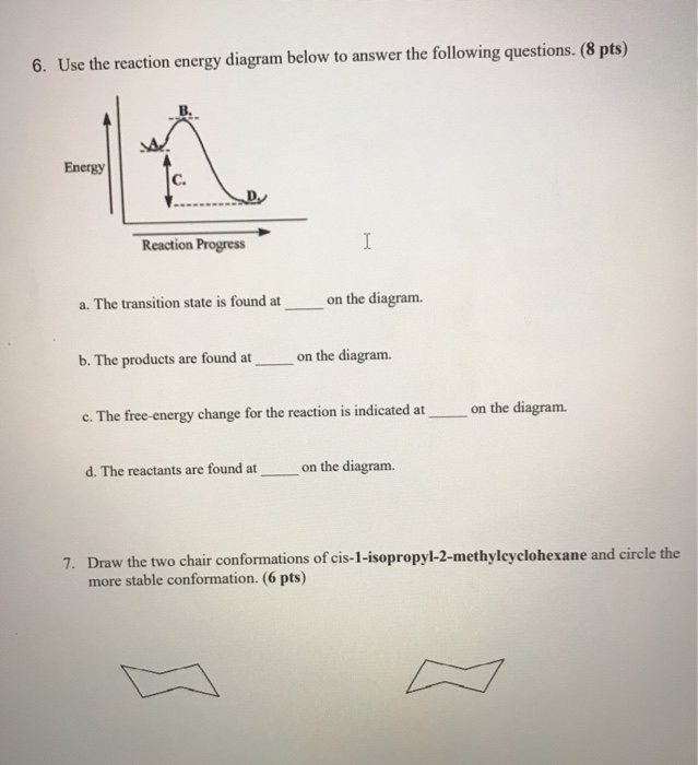 Solved 6. Use The Reaction Energy Diagram Below To Answer | Chegg.com