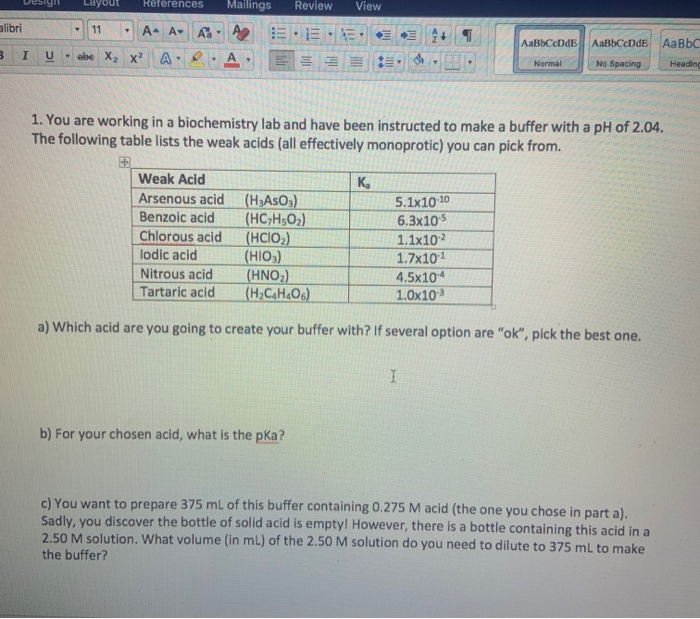 Solved I Need Help Woth Part G And H A Hclo2b Pka 1 96c Chegg Com