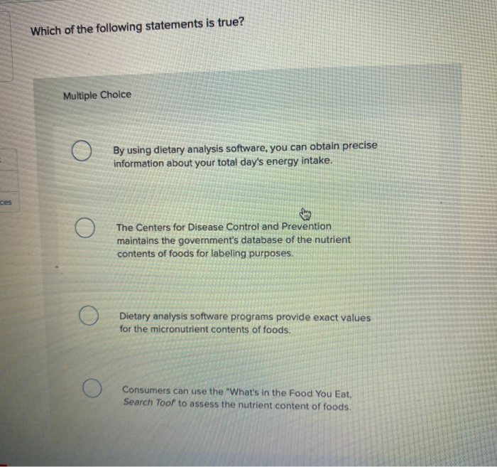 Solved Which of the following statements is true? Multiple | Chegg.com