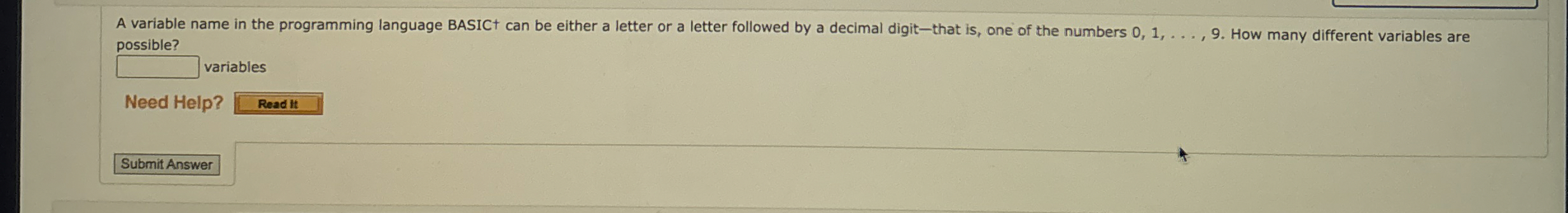Solved A variable name in the programming language BASIC + | Chegg.com