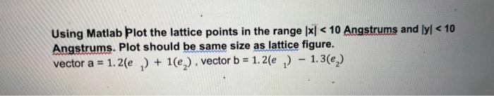 Solved Using Matlab Plot the lattice points in the range | Chegg.com