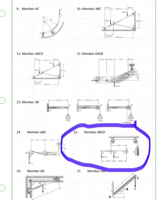 Solved Draw the FBD of the following members, showing all | Chegg.com