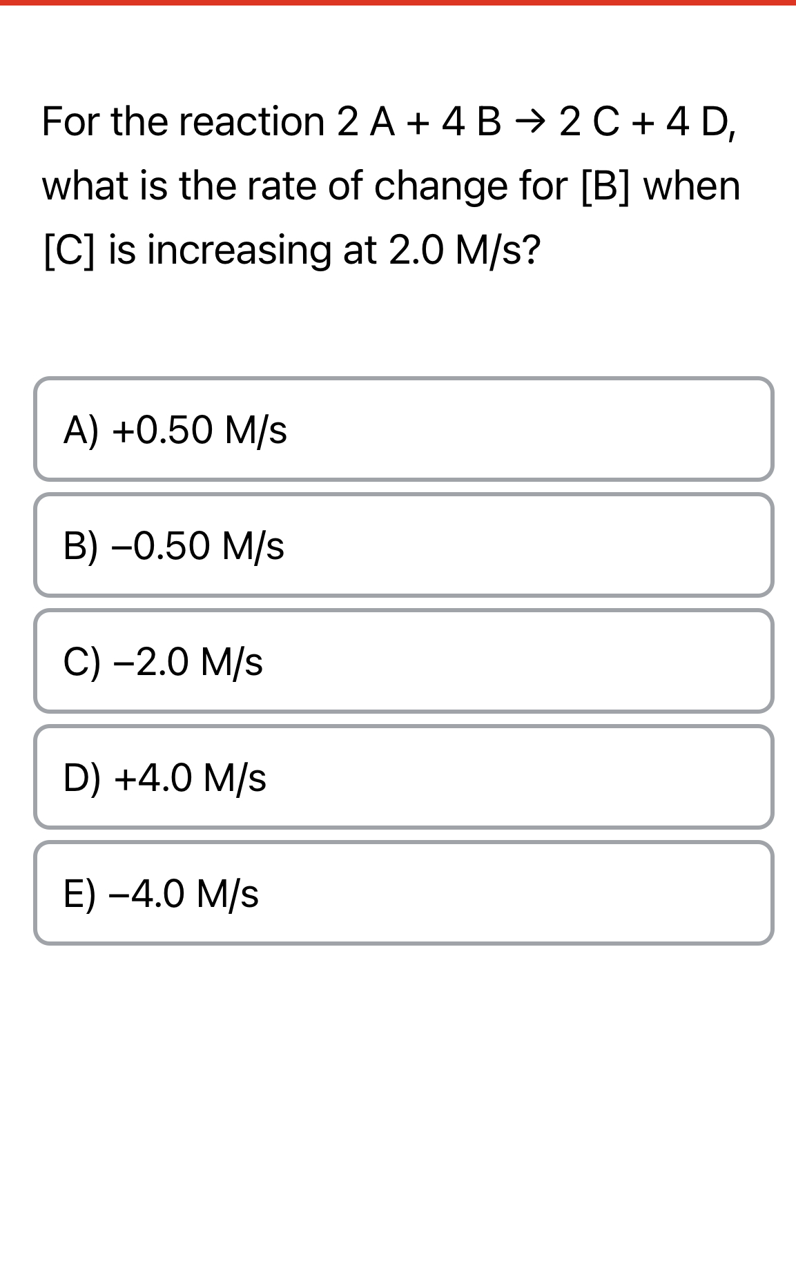 Solved For the reaction 2A+4B→2C+4D, ﻿what is the rate of | Chegg.com