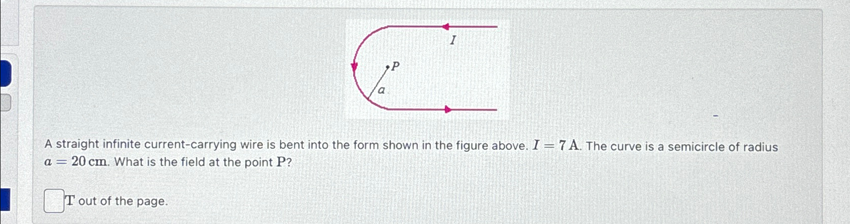 Solved A straight infinite current-carrying wire is bent | Chegg.com