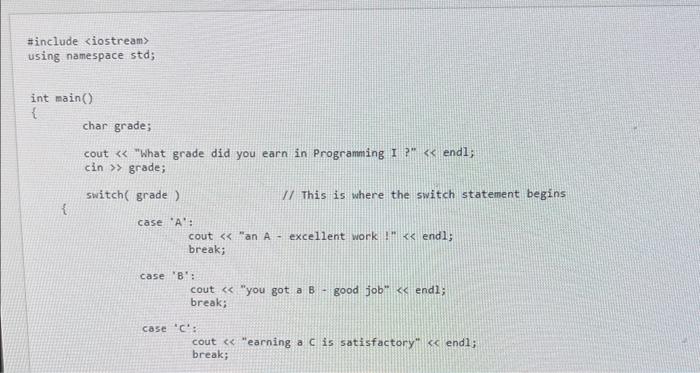 Solved 1/. This program illustrates the use of the Switch | Chegg.com