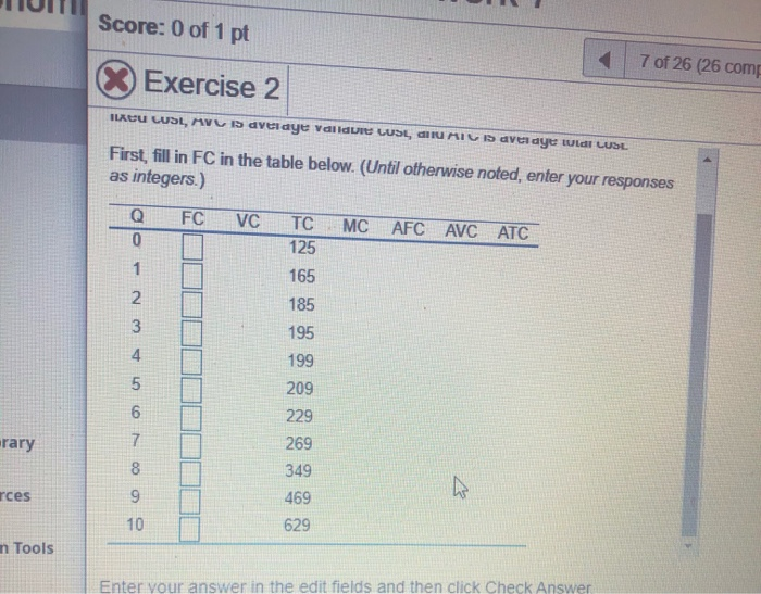 Solved Score: 0 of 1 pt 7 of 26 (26 complete) Exercise 2 | Chegg.com