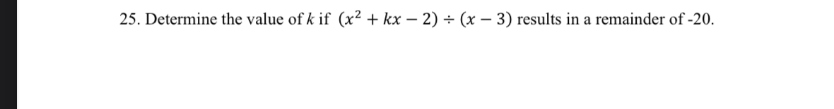 find the value of k if x2 kx 6=(x 2)(x 3)