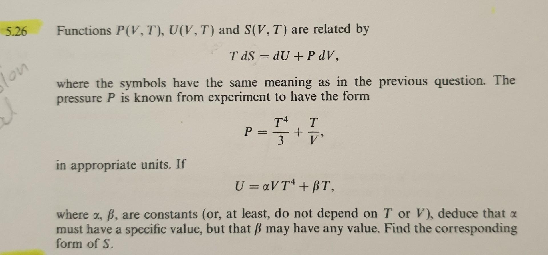 Solved 5 26 Functions P Vt U V T And S V T Are Relat Chegg Com