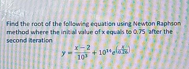 Solved Find the root of the following equation using Newton | Chegg.com