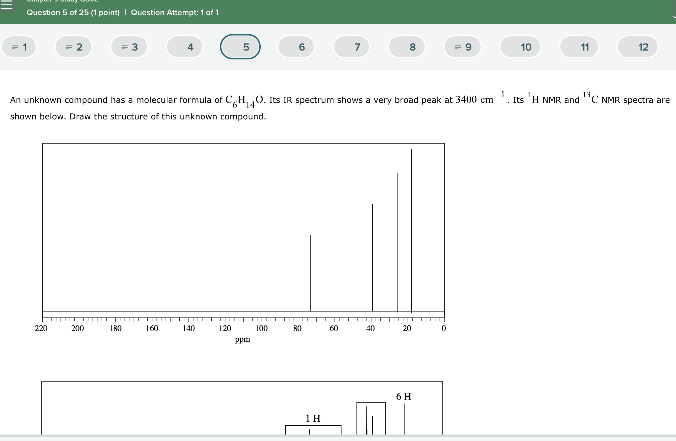 Solved An ﻿unknown compound has a molecular formula | Chegg.com