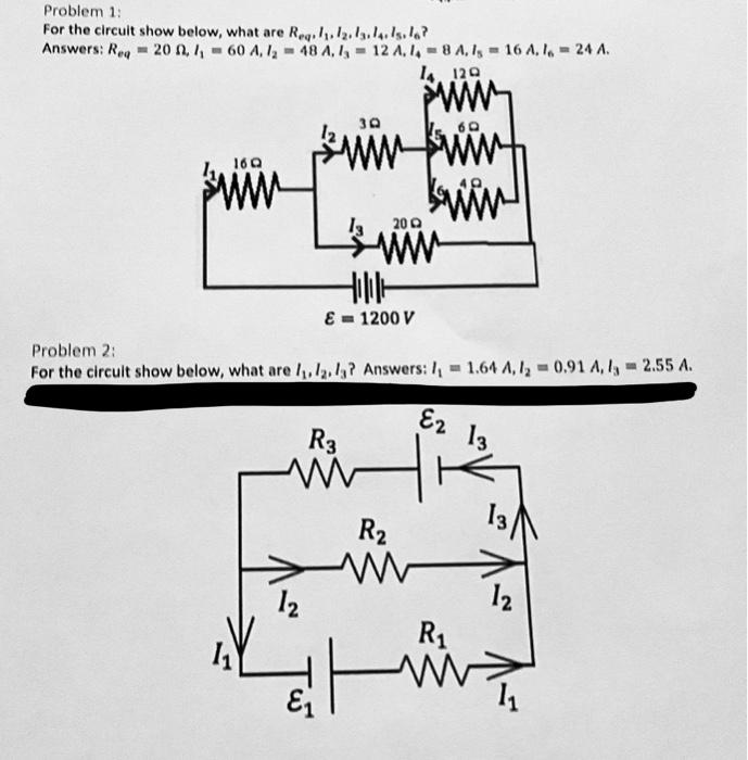 Solved Problem 1: For the circuit show below, what are | Chegg.com