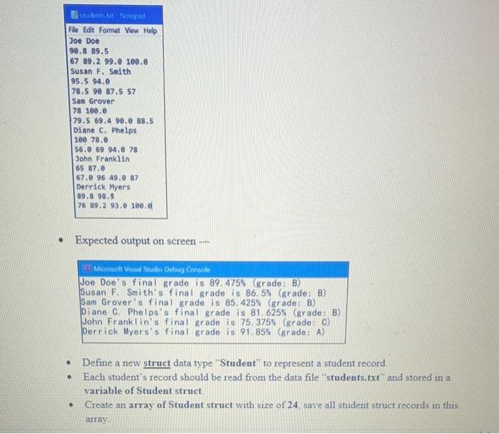 Solved PROBLEM and INSTRUCTIONS Develop a C+1 program that | Chegg.com