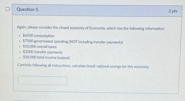 Solved Question 1 2 pts For the first six questions, | Chegg.com