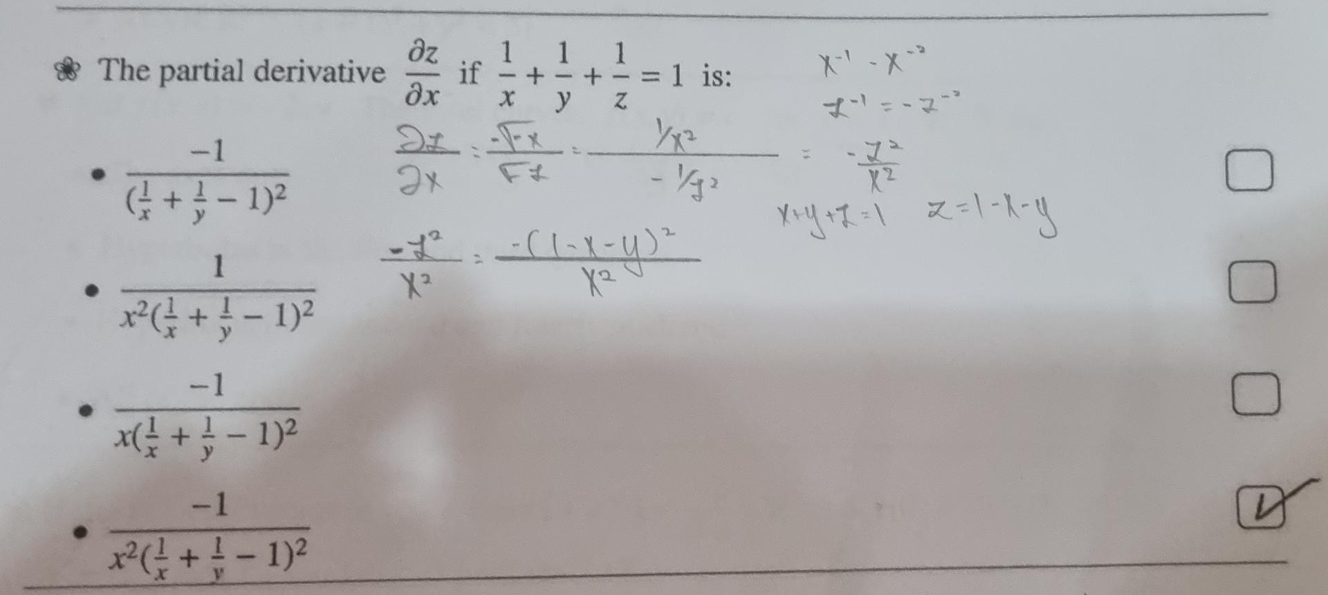 u =( x 2 y 2 z 2 1 2 partial derivative
