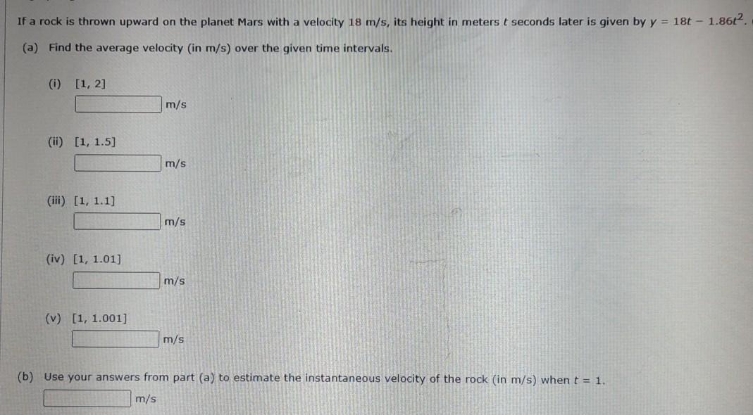 Solved If a rock is thrown upward on the planet Mars with a | Chegg.com