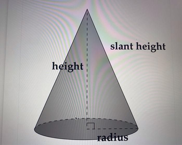 Solved A cone has a fixed slant height of 147 m. Find the | Chegg.com