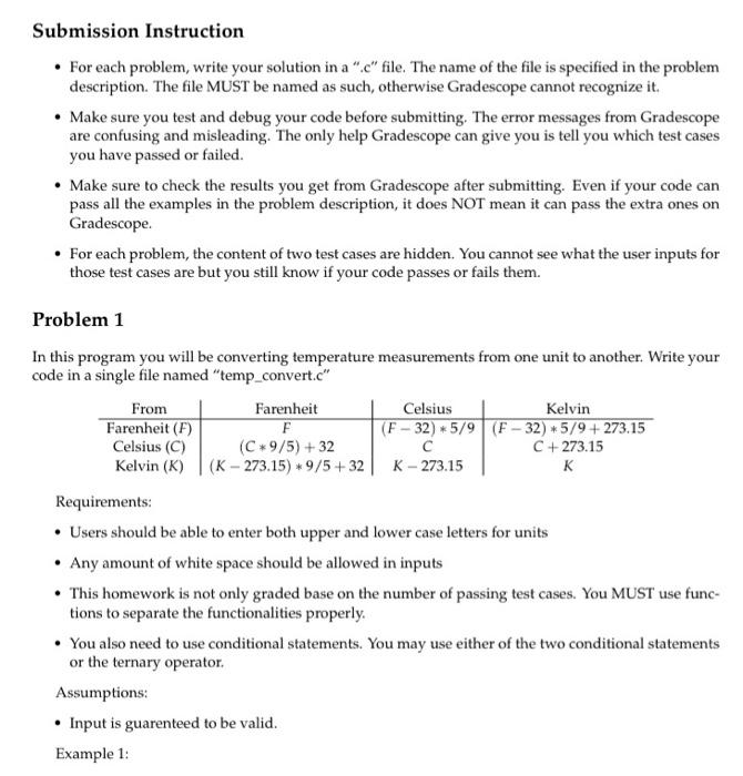 Solved Submission Instruction • For each problem, write your | Chegg.com