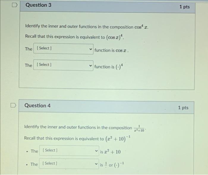 Solved Question 1 1 pts Is the given function a sum, | Chegg.com