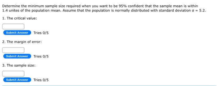 Solved Determine the minimum sample size required when you | Chegg.com