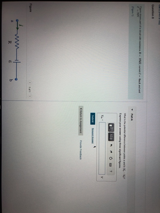 Solved Question 8 Figure shown part of a circuit with | Chegg.com