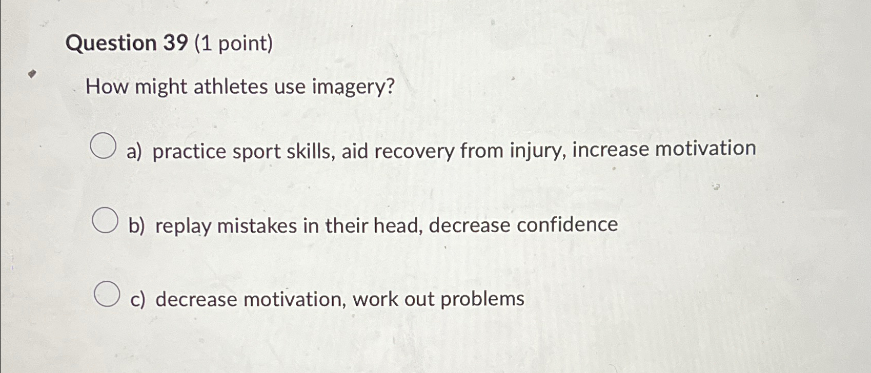 Solved Question 39 (1 ﻿point)How might athletes use | Chegg.com