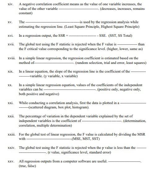 Solved i. The -test statistic is used in a global regression | Chegg.com