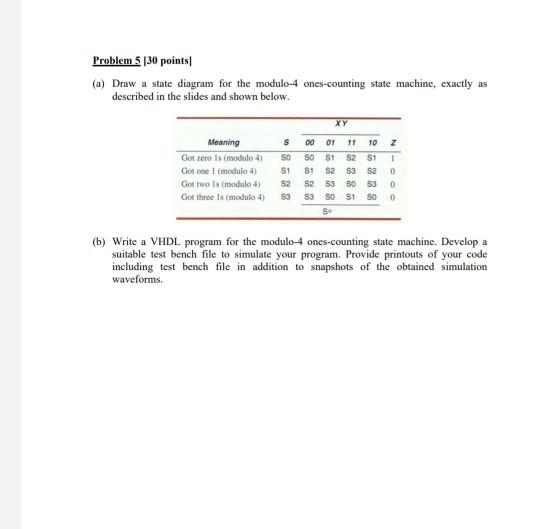 Problem 5 130 Points A Draw A State Diagram For The Chegg Com