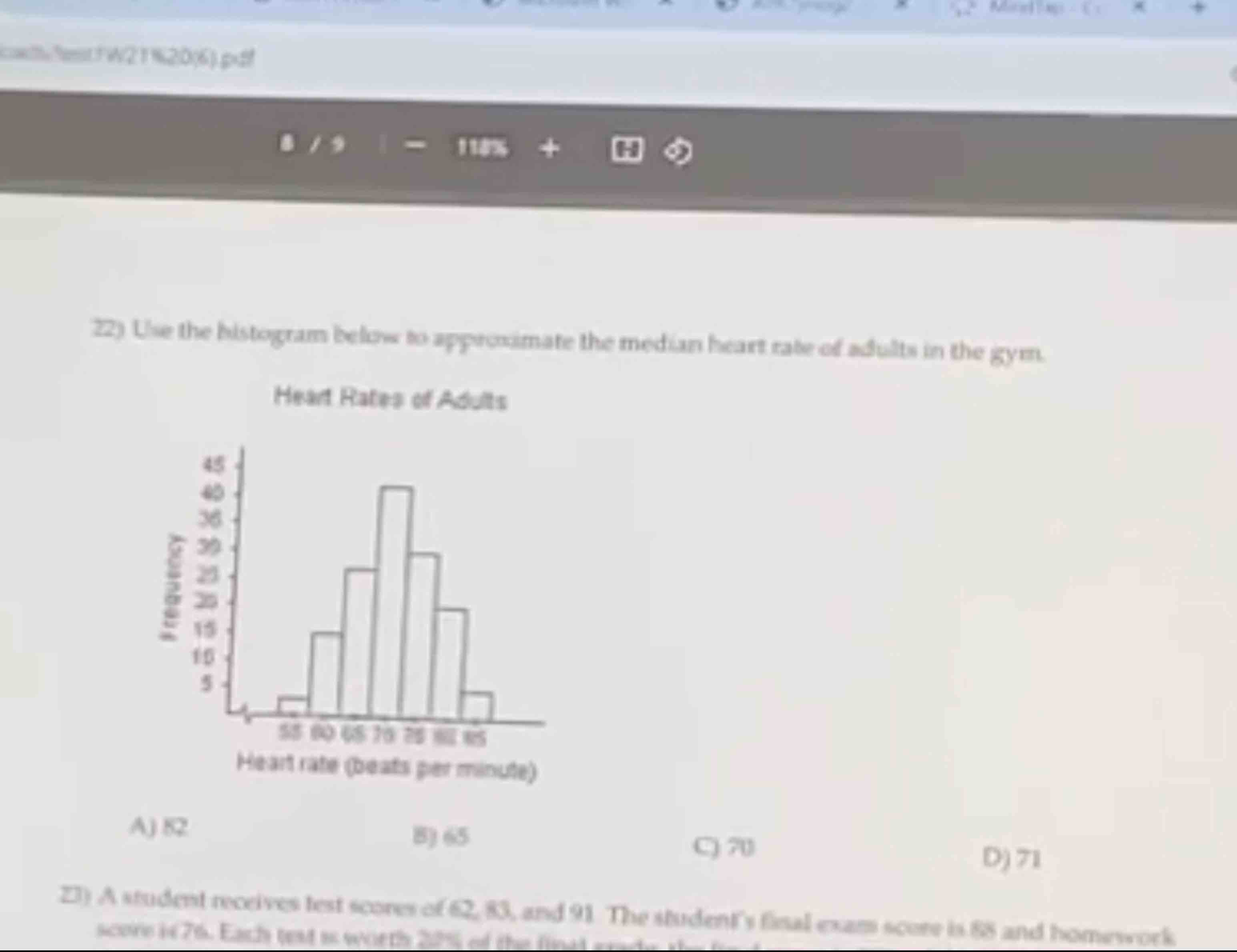 Use the histogram below to approximate the median | Chegg.com