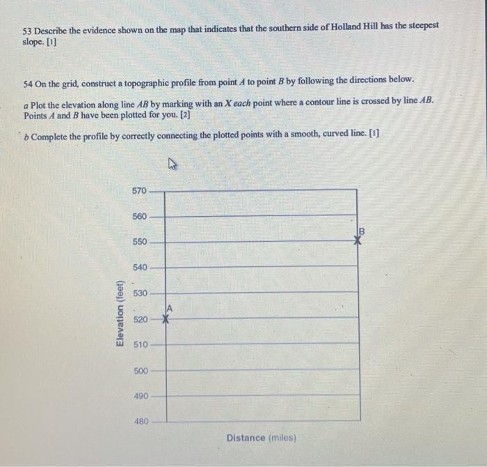 Solved Topographic Map Worksheet Base your answers to the | Chegg.com